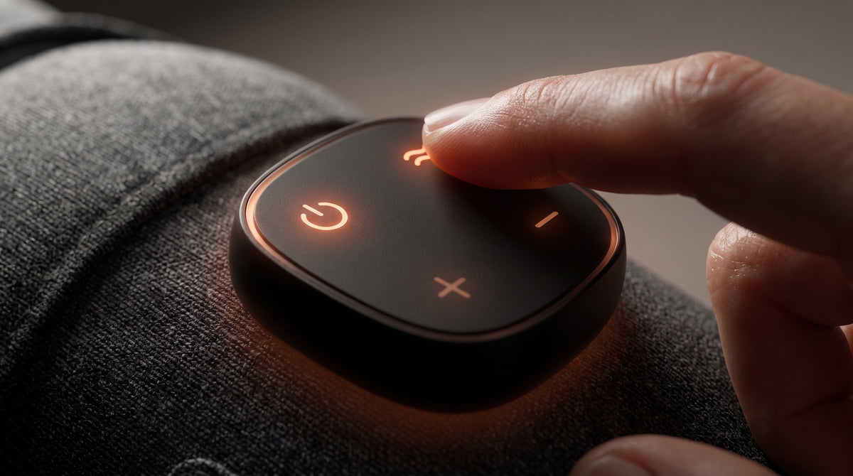 MotionWell Pro Shoulder — control pod button closeup